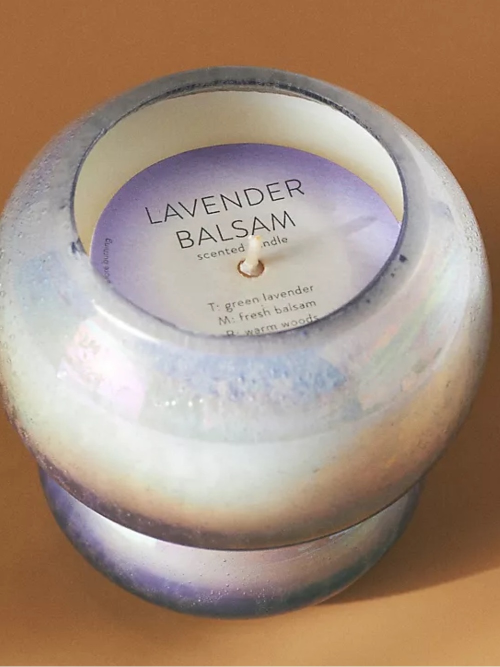 NWT Anthropologie Mila Fresh Lavender Balsam Glass Candle